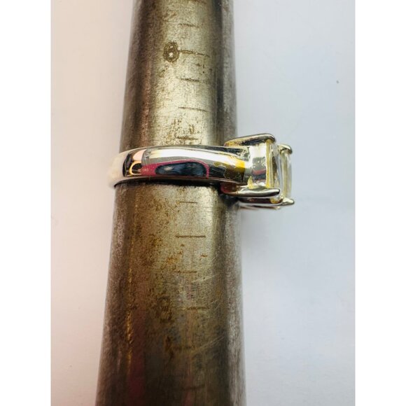 Vintage Estate Sterling Silver 925 3-Stone Cubic Zirconia Wedding Band Ring Sz 7 - Picture 7 of 10